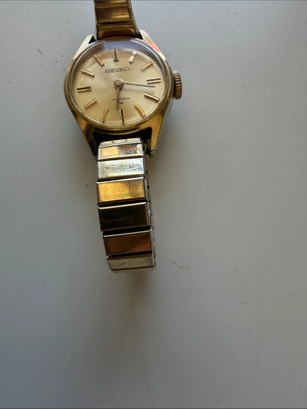 Seiko Two-Tone Gold and Silver Expandable Bracelet Watch